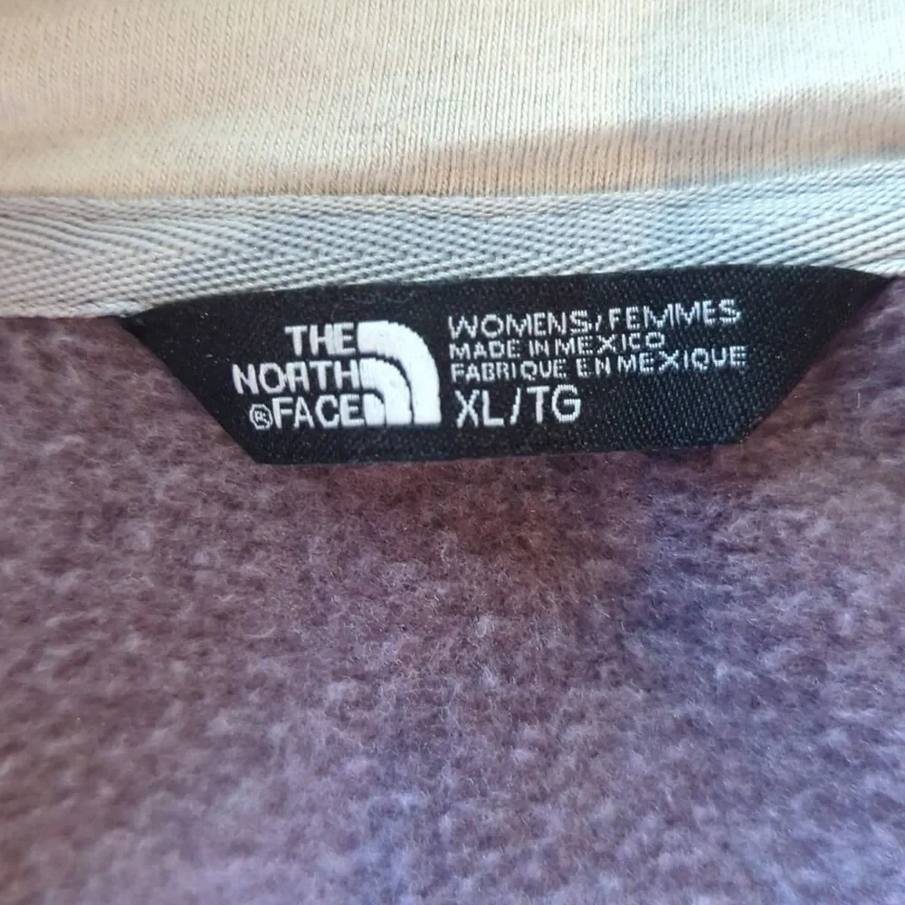 The North Face Hoodie Sweatshirt Womens XL Purple Gray Full Zip Outdoor